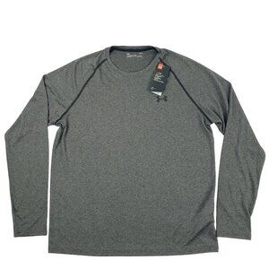 NEW Under Armour Shirt Men's Large Gray Heat Gear Long Sleeve Pullover Loose